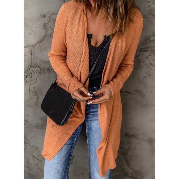 Ribbed Open Front Cardigan - Picture 3 of 5